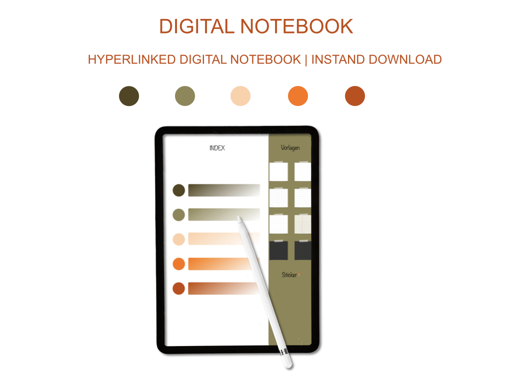 Digitales Notizbuch im Herbstlook